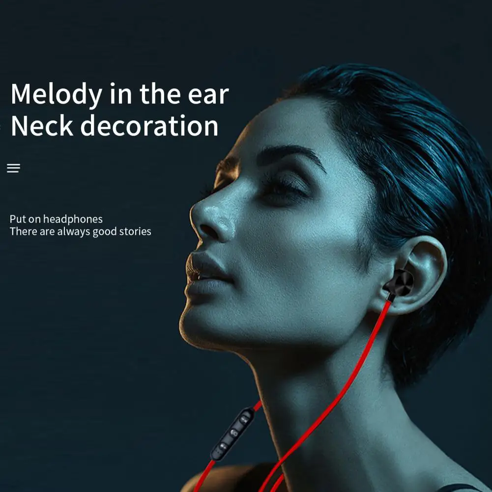1 Set Portable Wireless Headphone  Stereo Surround Hanging Neck Wireless Headset  Button Control Wireless Headset