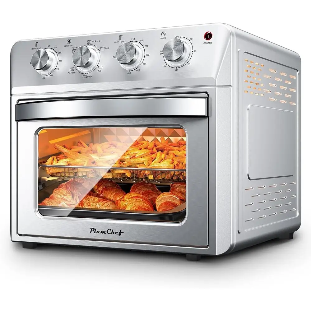 

Plum Che Air ryer Oven 27.5QT, 6-in-1 Countertop Oven, Air ry, Bake, Broil, Toast, Warm, ydrate, 4 Knob Control, 1600W, amily Si