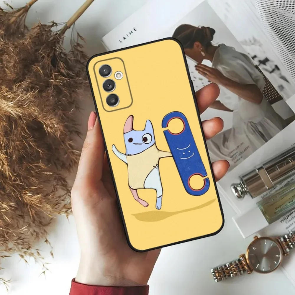 Bad Buddy Nong Nao Puppen-Handyhülle für Samsung S24,23,22,30,21,10,9,Ultra,Plus,Lite,FE,5G, schwarze weiche Hülle