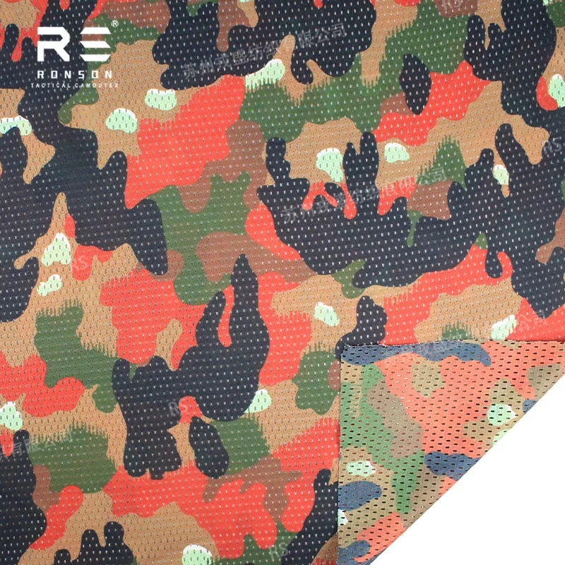 

TAZ83 Alpenflage Pizza Camouflage Mesh 120gsm Light Weight Polyester Printed Mesh Fabric for Tactical Face Mask Scarf