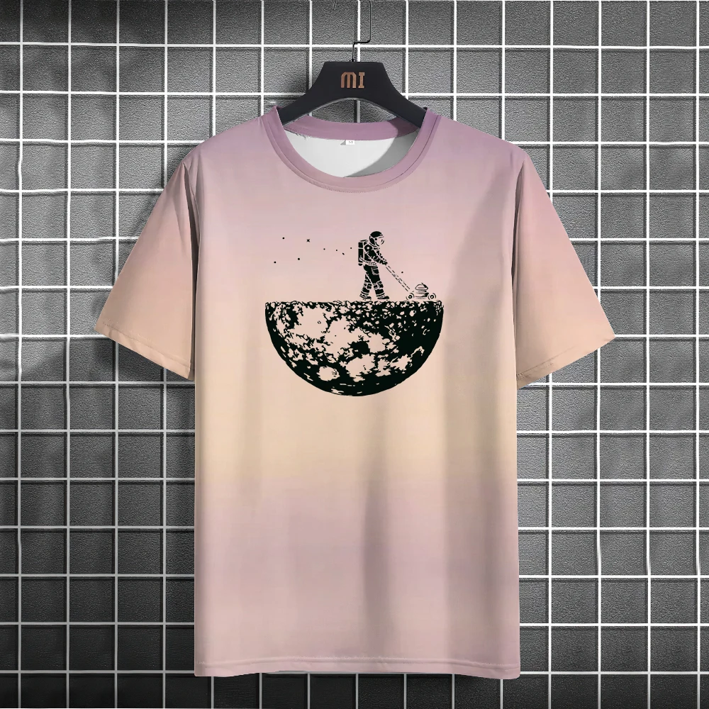 Astronauts Cherish The Lunar Environment Funny Print t-Shirts Men Loose Oversize Clothing cool Summer Soft Tshirt Hip Hop Tees