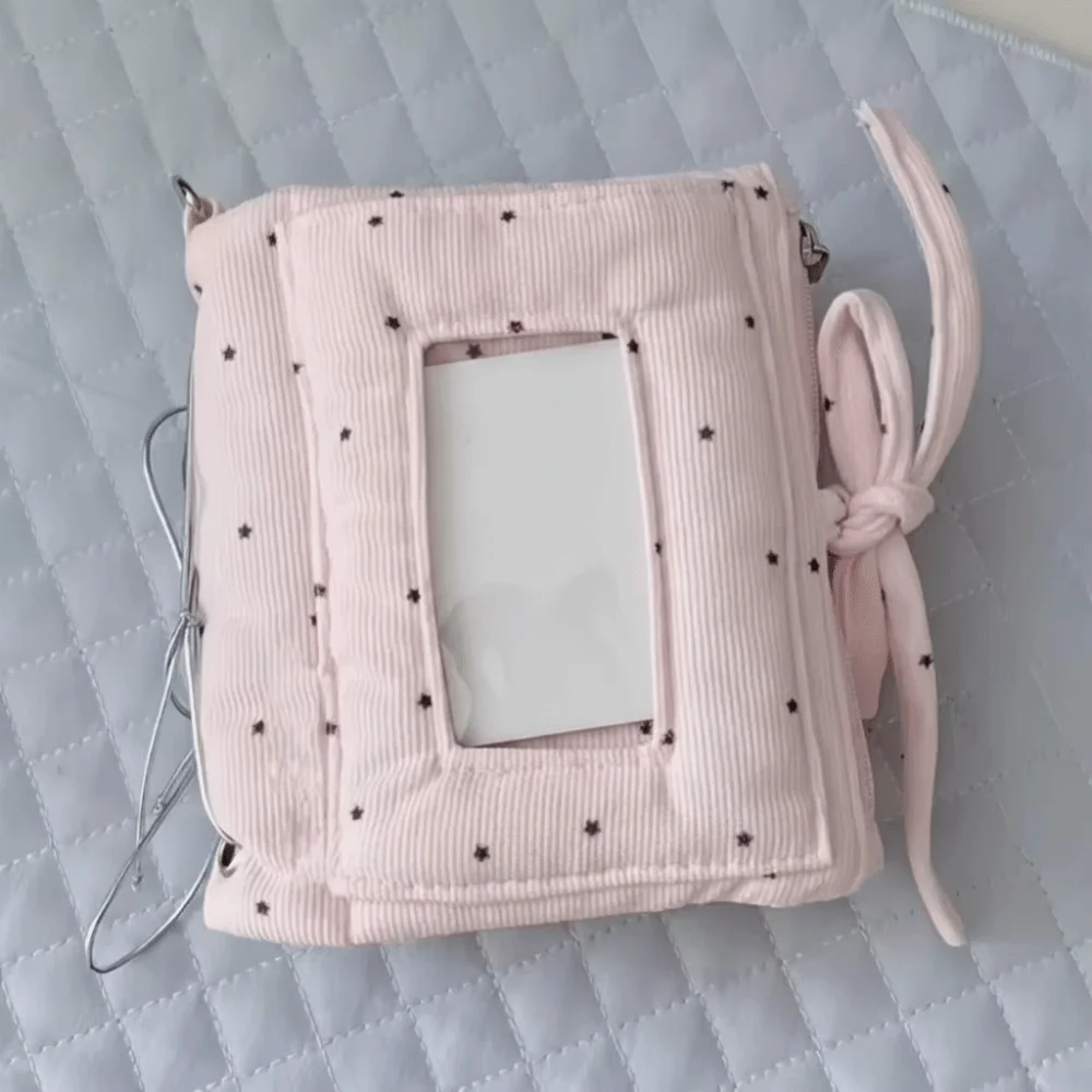M5 Mini Pocket Notebook Polka Dot Transparent Window Diary Notebook 3-Fold No Inner Pages Strap Binder Note Planner