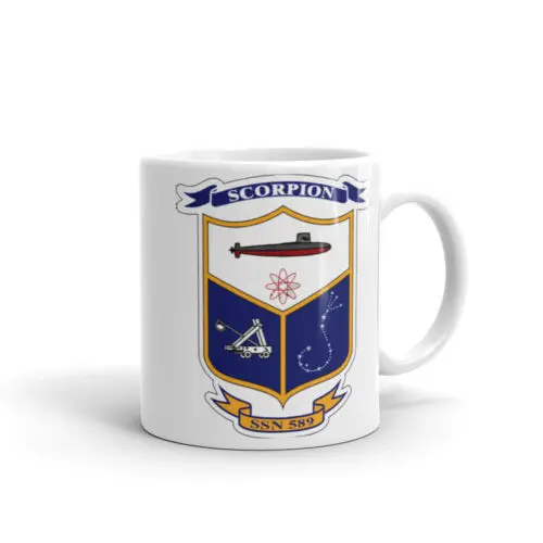 USS Scorpion SSN 589 Lost boat US Navy white glossy mug submarine