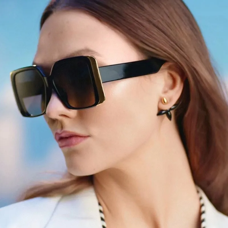 

Роскошные женские квадратные солнцезащитные очки, большие прямоугольные солнцезащитные очки, Женские винтажные брендовые дизайнерские Квадратные Солнцезащитные очки с защитой UV400