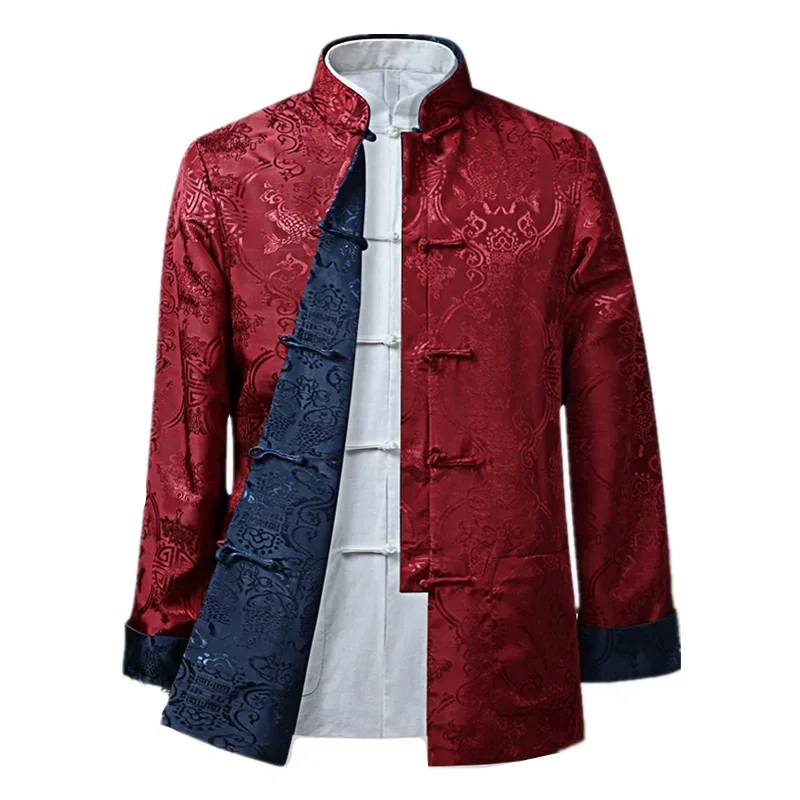 

Men Chinese New Dragon Year Shirt Kung Fu Coats Tang Suit Jacket Traditional Chinese Clothing For Men Jackets Hanfu Men Clothing