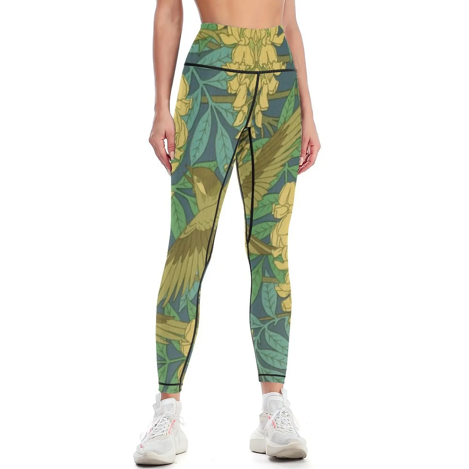 

vintage,art nouveau,pattern,rustic,bird,floral Leggings push up fitness Clothing fitness Womens Leggings