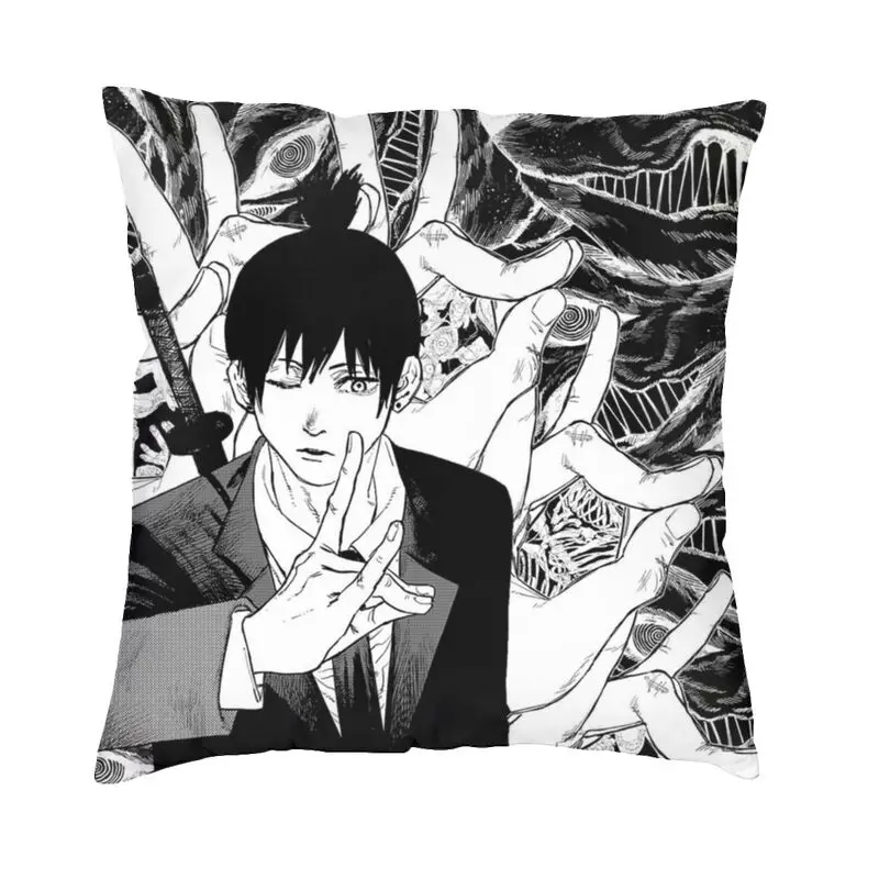 

Fashion Chainsaw Man Throw Pillow Cover Home Decorative Custom Aki Anime Manga Cushion Cover 40x40 Pillowcover for Living Room