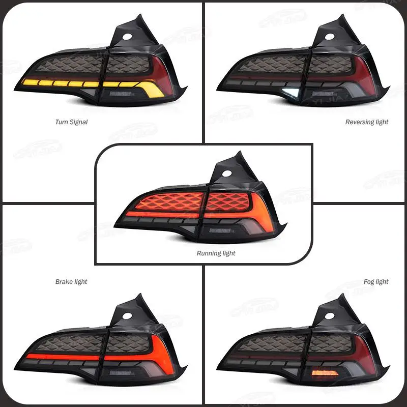 Tail Light Dynamic Turn Signal DRL Brake Reverse Car Tail Lamp Assembly Auto Accessories For Tesla Model 3/Y 2017-2022 LED