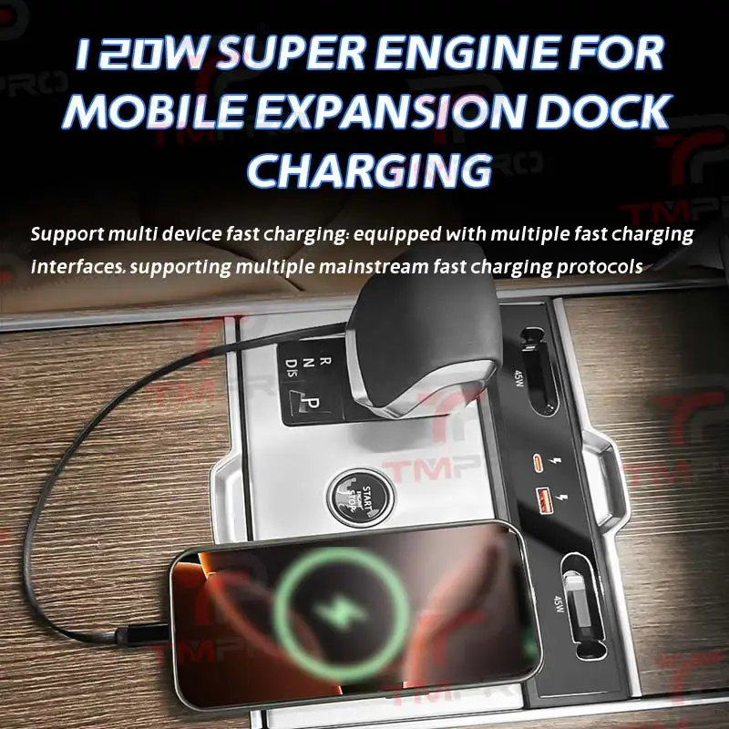 TMPRO 45W Super Fast Charging Expansion Dock For Range Rover, Center Console USB & Type-C Multi-Port Car Charging Hub Adapter