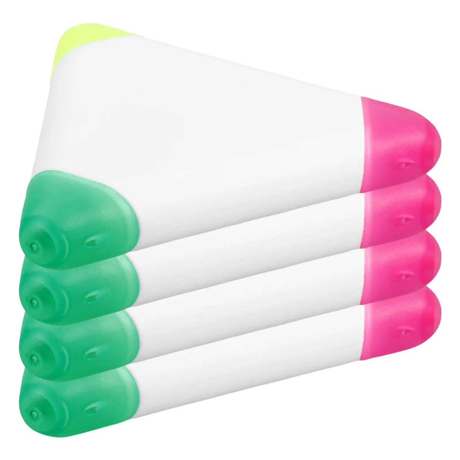 

4Pcs Triangular Highlighter Pens Plastic Smooth Writing Multicolor Graffiti Markers for Study Notes Book Marking Office Work