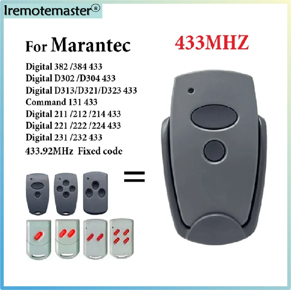 

Remote control for Marantec 433.92MHz Garage Gate Digital 302 304 313 télécommande marantec d302 868 382 868