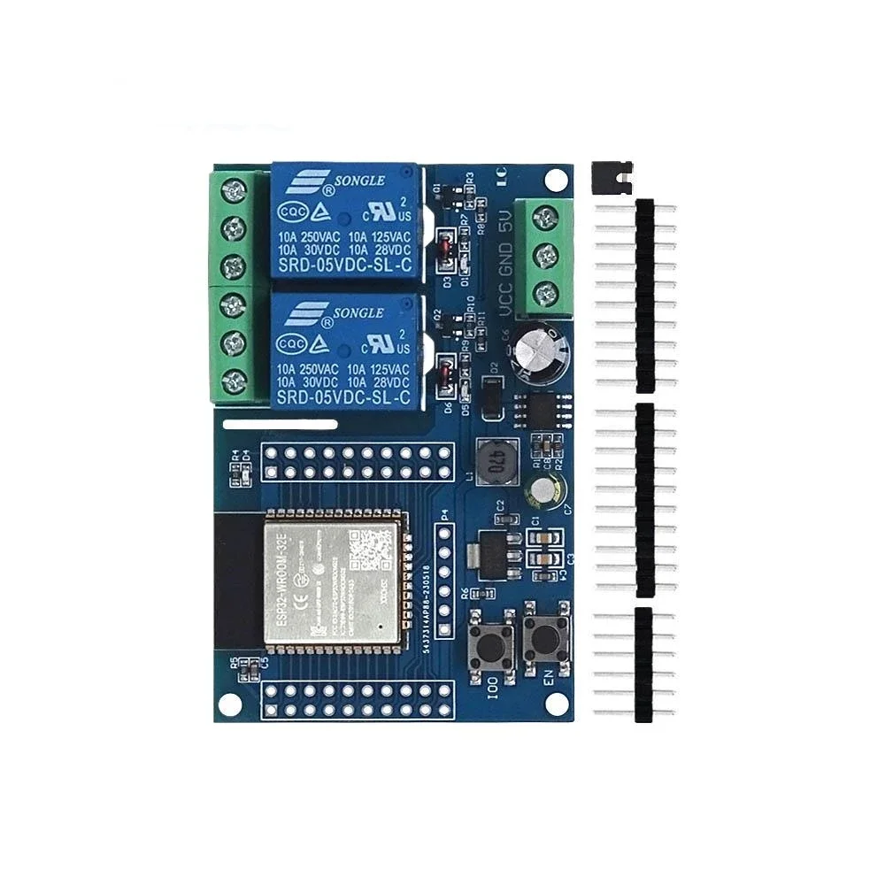 Secondary development of DC5-60V power supply 2 channel WiFi relay module ESP32-WROOM development board