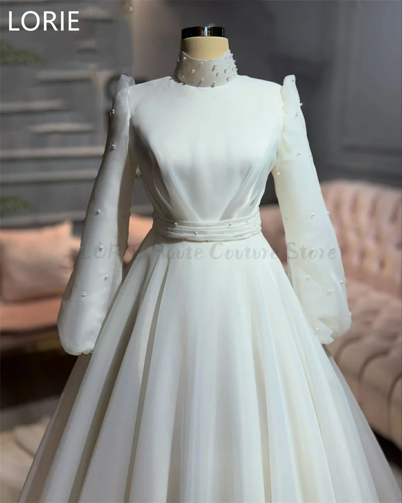 LORIE-vestido de novia elegante de princesa, corte en A, apliques de cuentas, vestidos de novia de Arabia Saudita, vestido de novia modesto personalizado 2025