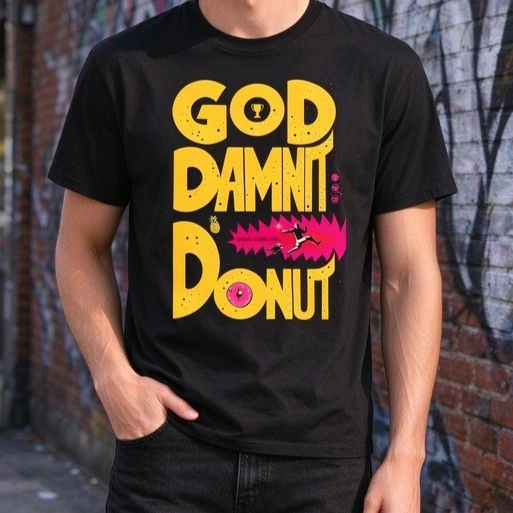 Dungeon Crawler Carl Vintage T Shirt Goddamnit Donut Funny Sci-Fi Book Lover Graphic Tee Unisex Summer Casual Short Sleeve Tops