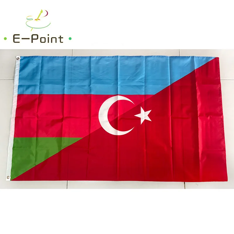 Azerbaijan Turkey Friendship Flag 2ft*3ft (60*90cm) 3ft*5ft (90*150cm) Size Christmas Decorations for Home Banner