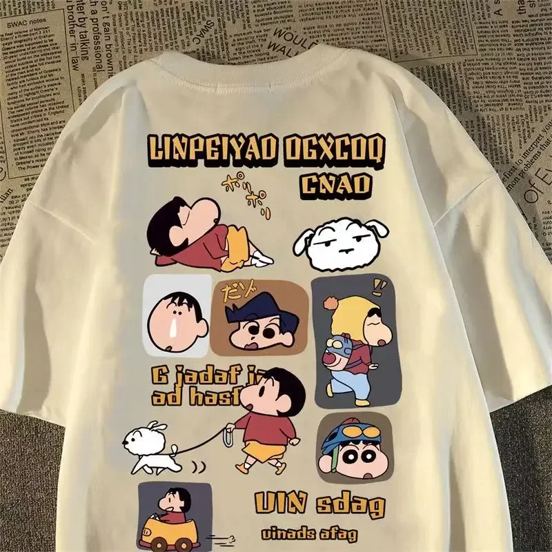 

Crayo.n Littl.e New Japanese Anime Printed Cotton T-shirt Cute Style Women's Short Sleeve T-shirt Personality High-Quality Tops