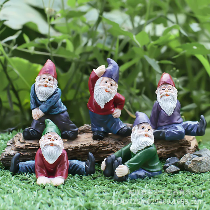 Personalized Garden Ornaments Gnome Crafts Cross-border Micro Landscape Scene Set Decorations Fitness