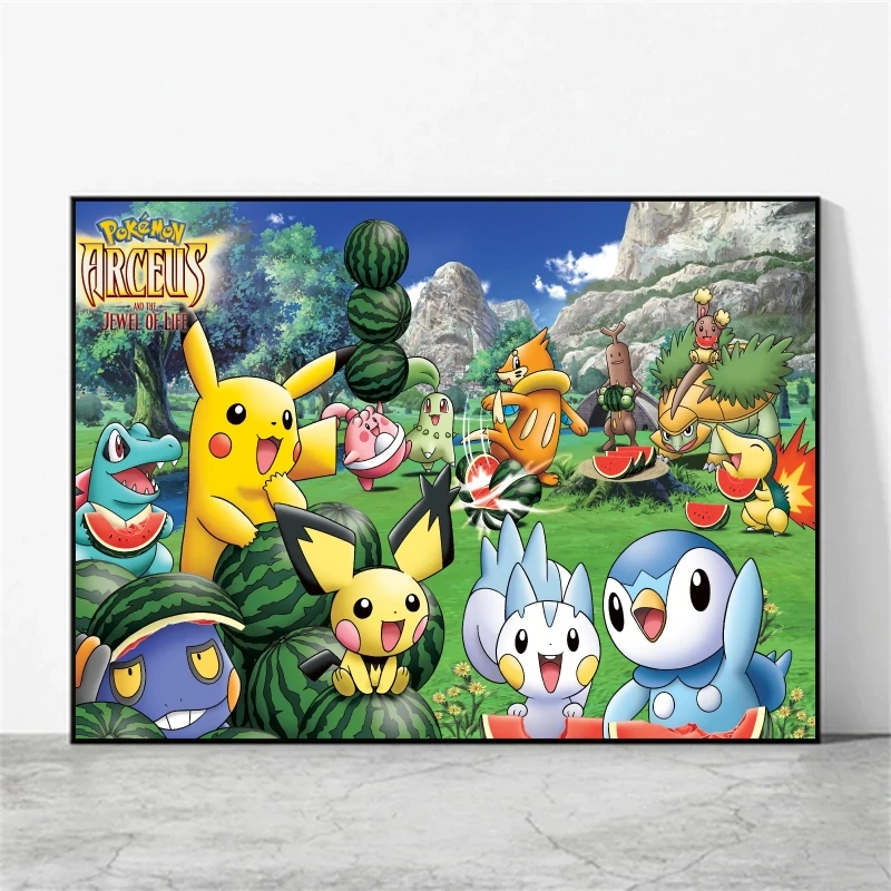 Canvas Artwork Painting Pokemon Ash Ketchum Pikachu Modular Prints Comics Pictures Decorative Poster Toys Cuadros Best Gift