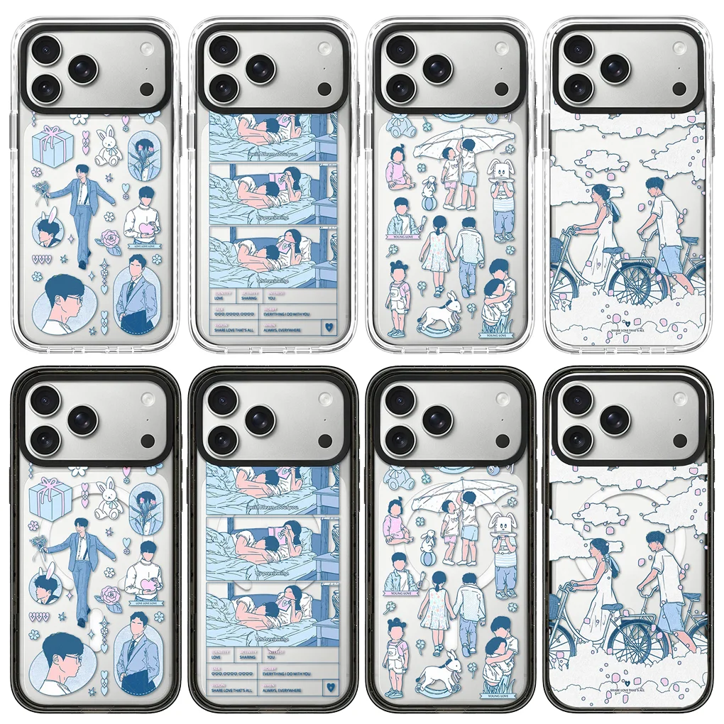 

Young Black White Border Magnetic Phone Cover for IPhone 12 13 14 15 16 17 Pro Max Case for IPhone 17 Air