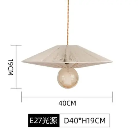 일본 와비풍 삼베 로프 라탄 샹들리에 창의적인 예술 라탄 식탁 램프 심플 레트로 홈스테이 거실 램프