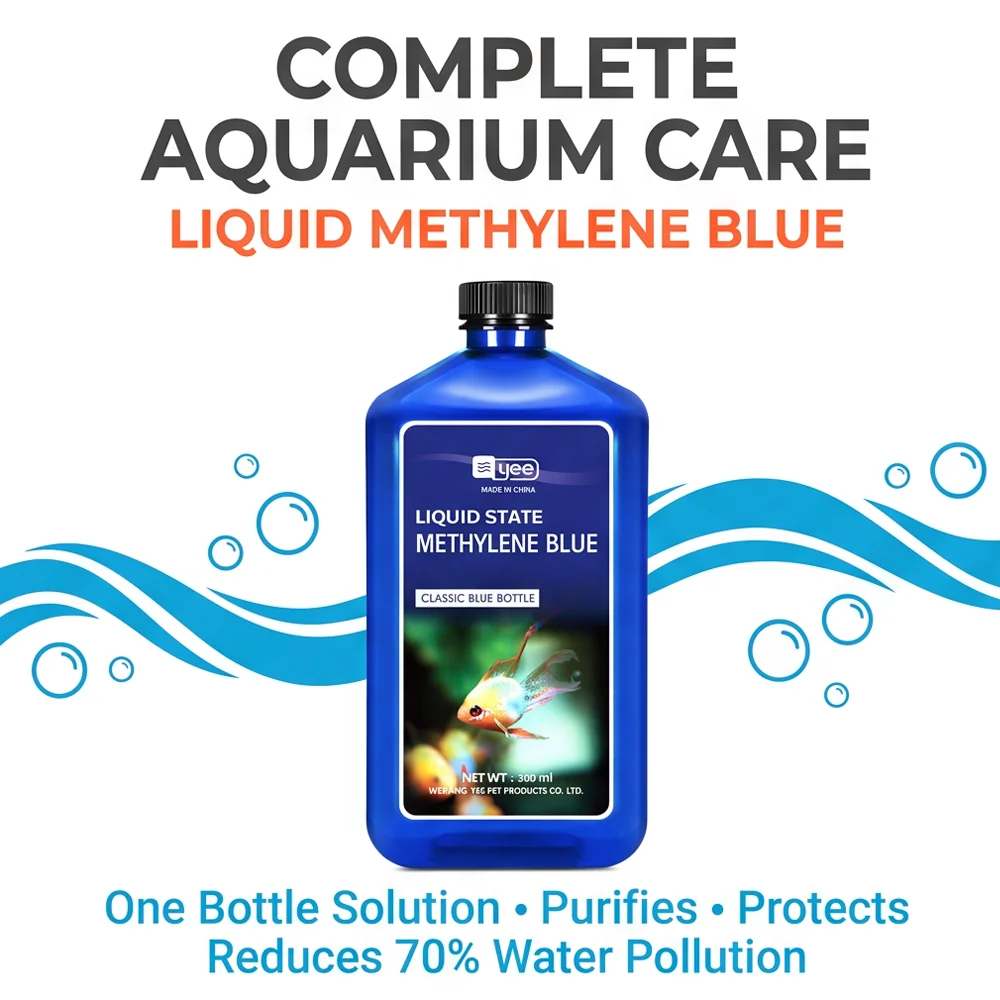 Azul de Metileno para Acuarios - Desintoxicante de Nitritos y Purificador de Agua, Fórmula de Doble Potencia, Para Acuarios de Agua Dulce y Salada, 300ml