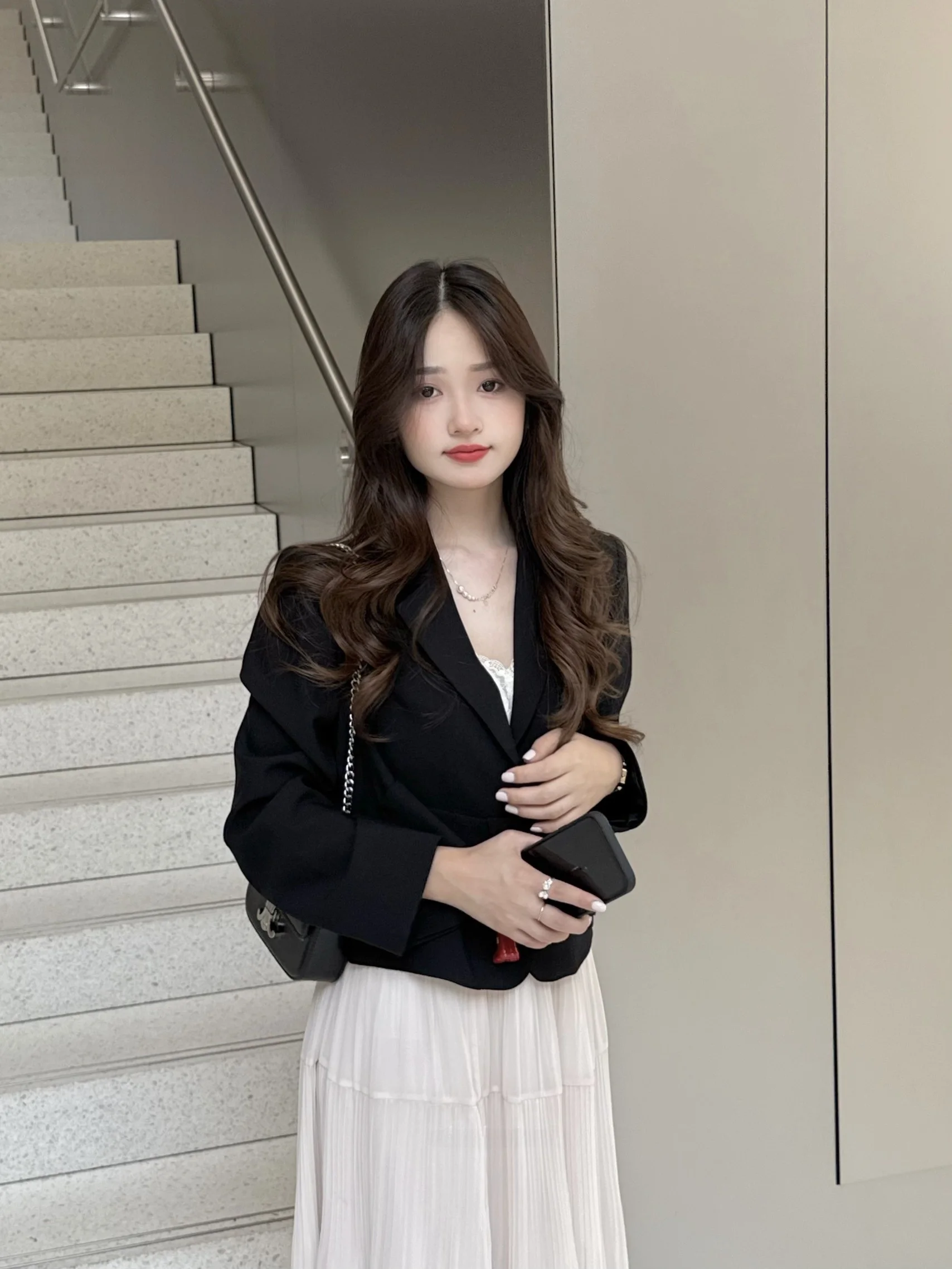 

Zhang Xiu Xiu Bla Brownie Autumn Commute Korean Sle Vinegar Acetate Silk Knot Suit ort Outerwear