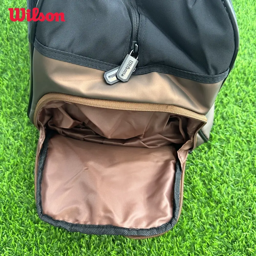Wilson 2023 Super Tour Pro Staff V14 Brown Tennis Racquet Dufflel Bag Sport Match Team Tennis Bag ‎for 3Pcs Racket WR8025801001