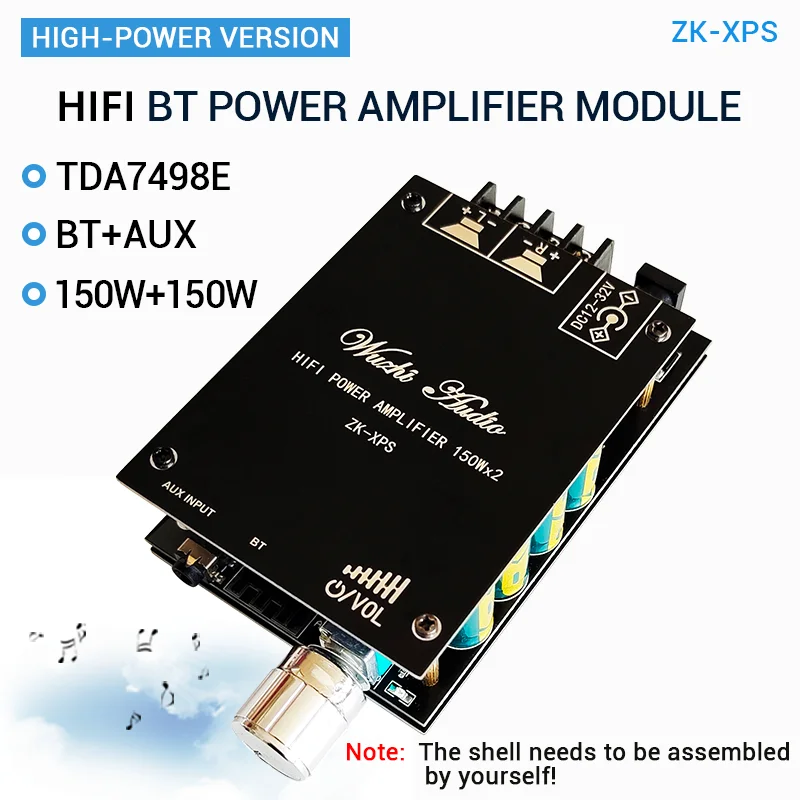 

TDA7498E Bluetooth 5.0 Amplifier Board 2*150W Power Audio AMP AUX Volume Control