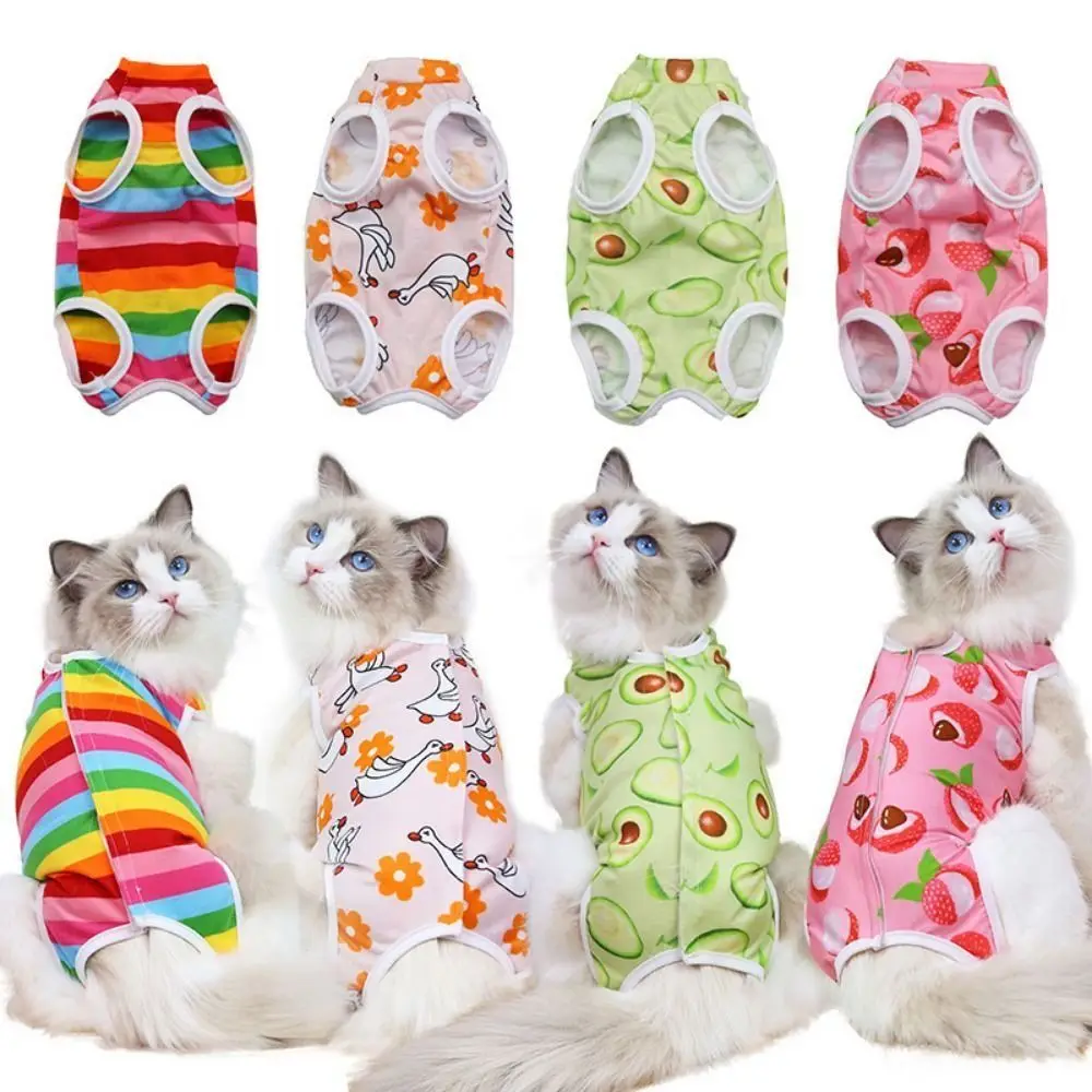 1PC Soft Anti-lick Cat Recovery Suit Anti-scratch Cat Surgery Suit Pet Care Clothes Cat Weaning Clothes Cat Sterilization Suit