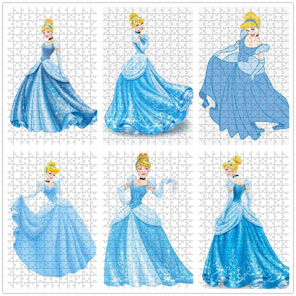 

Disney Princess Cinderella Puzzles 300/500/1000 Pieces Adult Children Decompression Educational Jigsaw Puzzles Toys for Kids