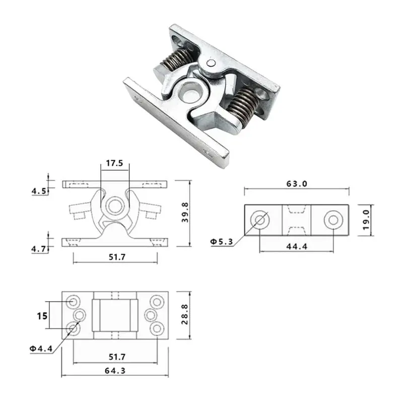 AEE3-1Pcs Spring Loaded Door Easy Lock Stop Catch Release Clamp Double Roller Catch (Mp-3)