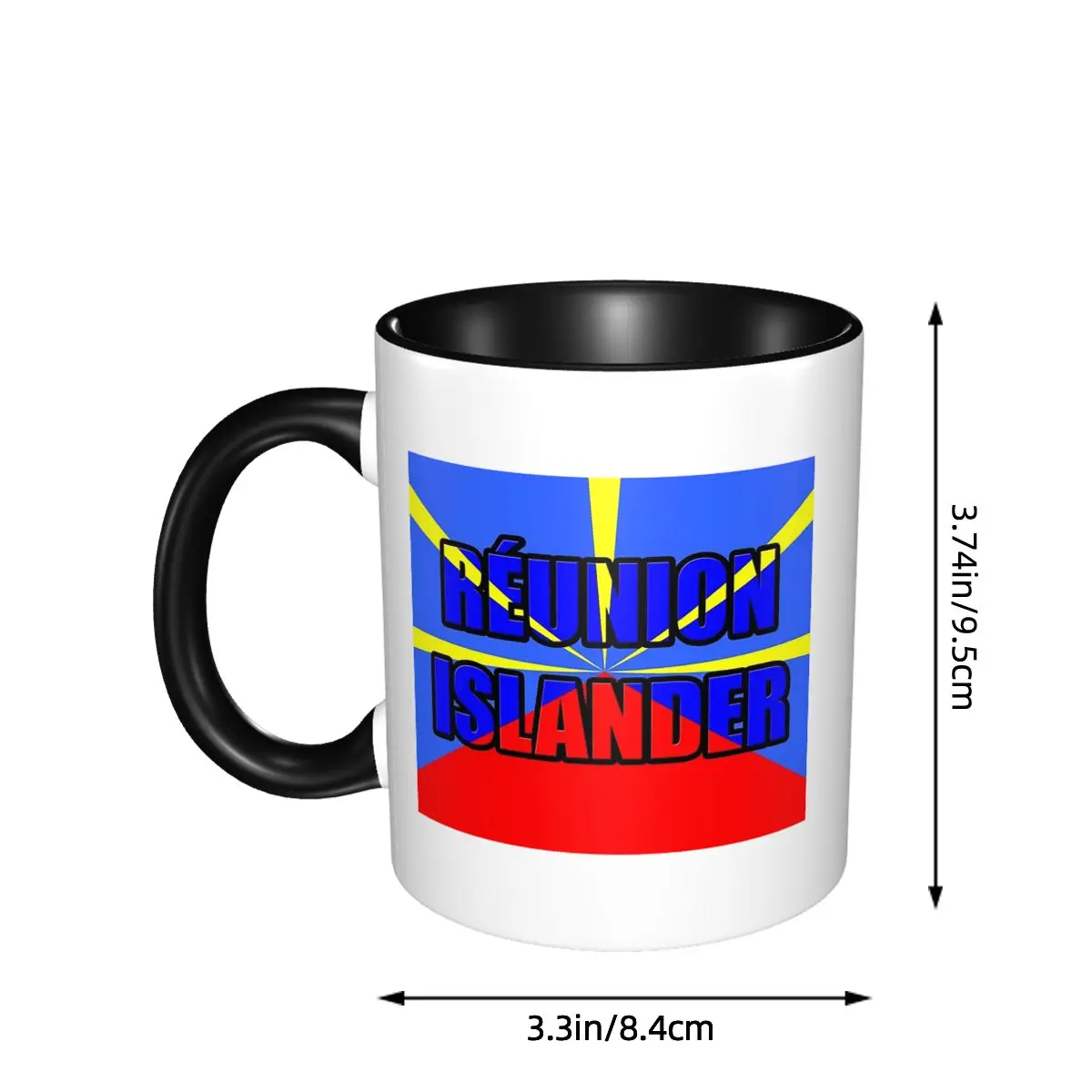 Reunion Islander 974 Reunion Island Flag Mug Funny Ceramic Coffee Cups Tea Mugs Milk Cup Drinkware Gifts for Woman Man
