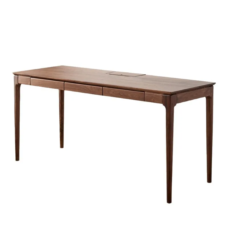 

Nordic solid wood desk black walnut office computer cable box table household long children's writing study table