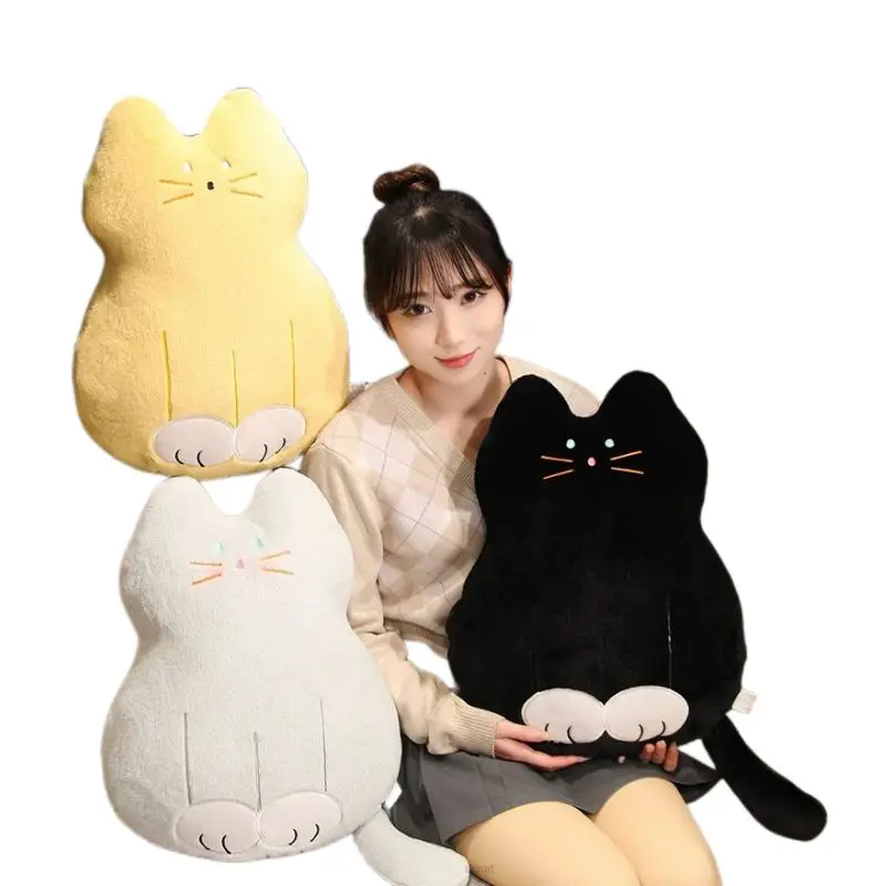 

48cm Cute Sitting Cat Shape Plush Pillow Sofa Cushion Carpet Soft Fluffy Stuffed Toy Doll Kids Girls Birthday Christmas Gift