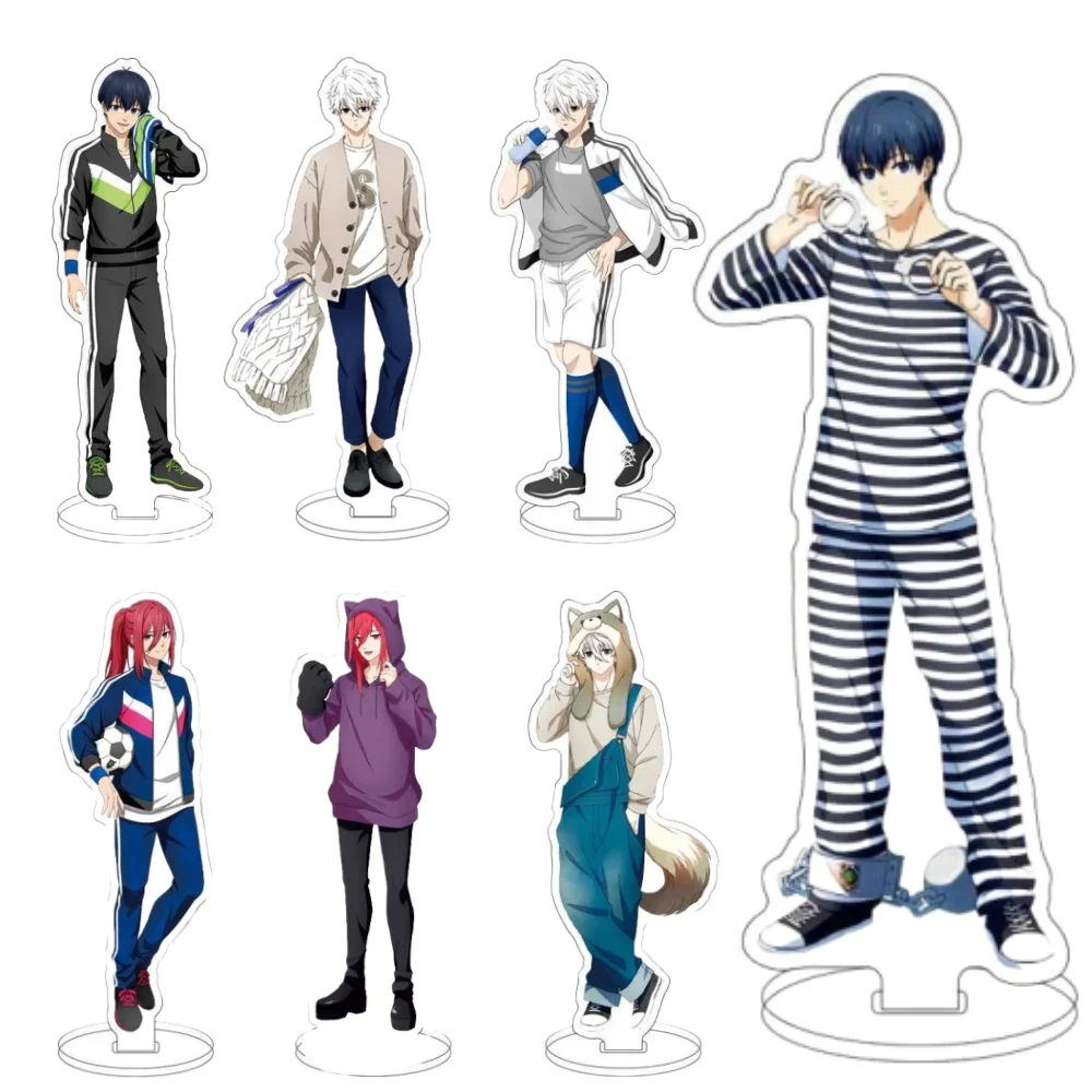 Hot Anime BLUE Football HD Edition Figure Acrylic Stands Cosplay Isagi Chigiri Bachira Nagi Karasu Kawaii Cartoon Keychain Gift