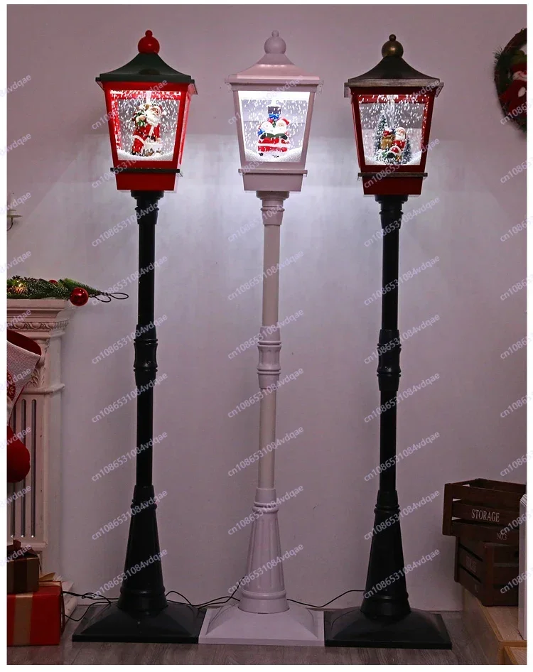 Christmas Decorations Lucky snow Christmas Small Street Lamp Christmas Festival Decorations up supplies music lamp
