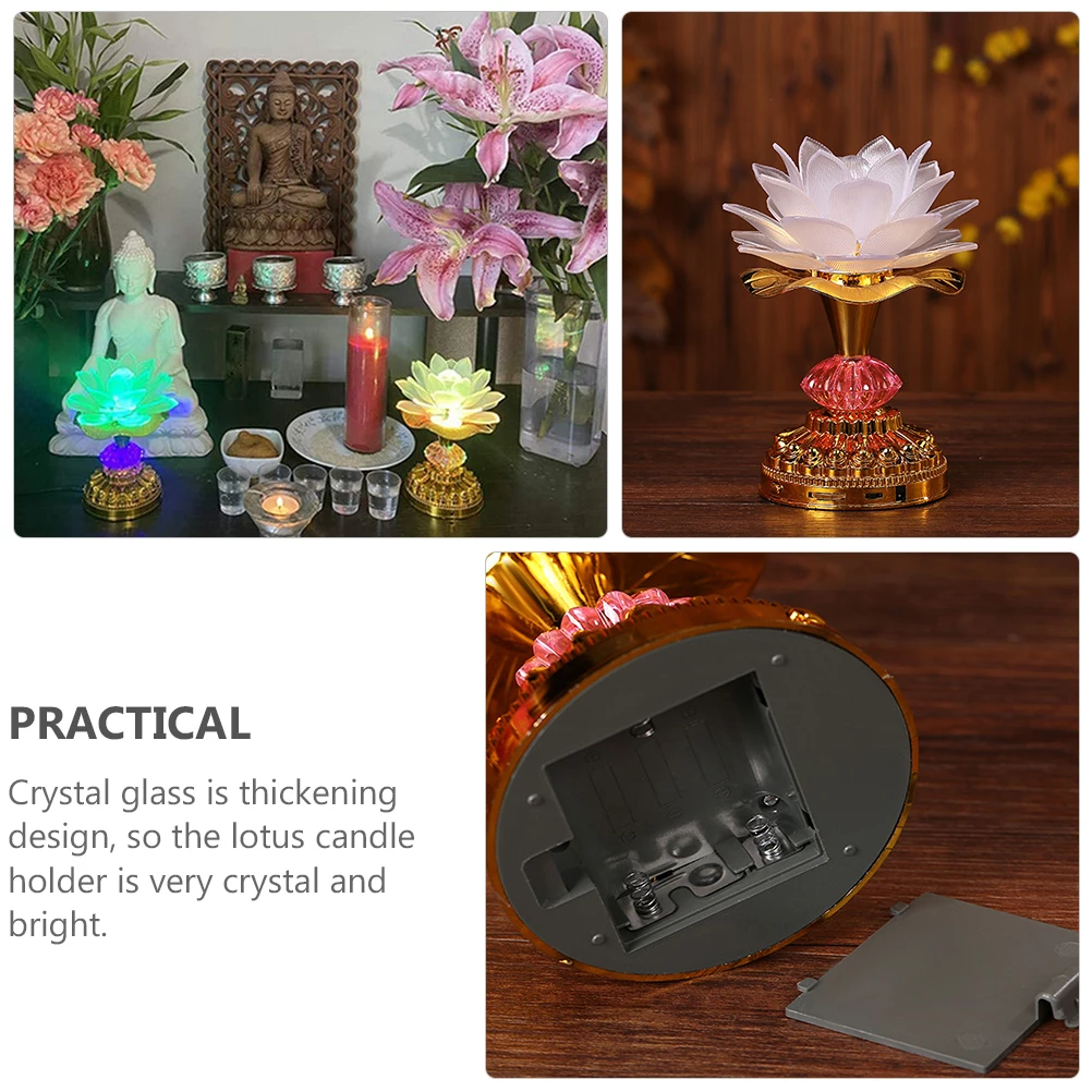 

Lotus Lamp Changing LED Home Decoration Buddha Hall Light Color Changing Lotus Lamp Ornament Small Night Light Plastic