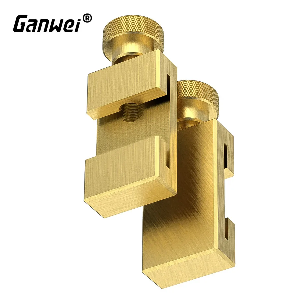 Ganwei Brass Adjusting Block with 30cm Steel Ruler Limit Positioning Woodworking Marking Positioner Woodworking