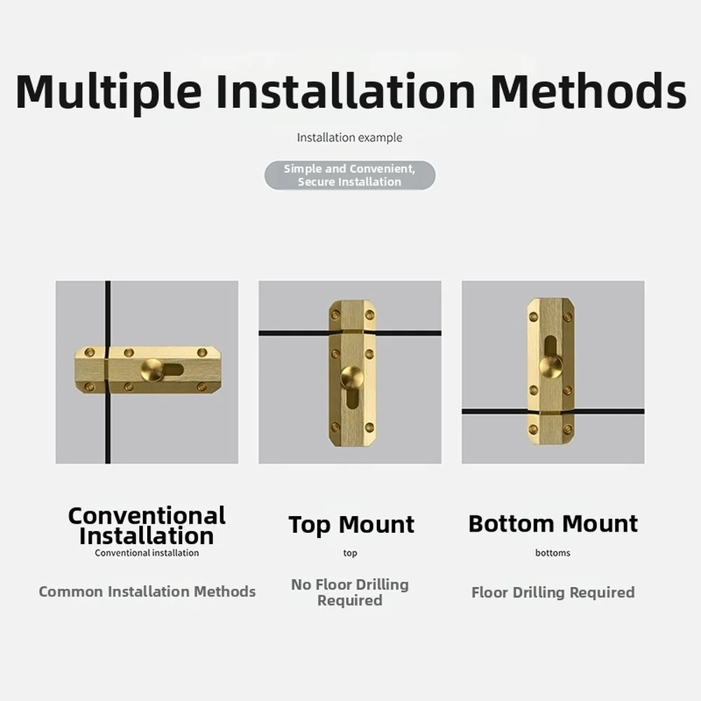

Дверной замок с защитным болтом из алюминиевого сплава для дверей спальни, ванной комнаты с усиленным основанием и гибкими вариантами установки