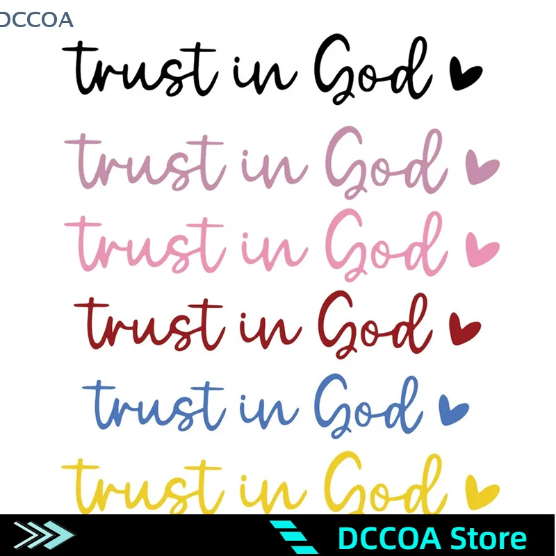 1Pcs 10*1.7CM Christian Trust In God Heart Sticker Decal Faith Bible Verse Church Computer Stickers Desktop Stickers Decor