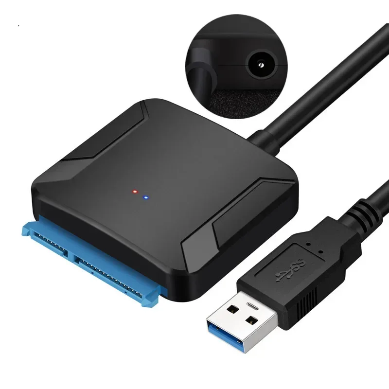 SATA do USB 3.0 kabel Adapter dla 3.5/2.5 Cal SSD HDD SATA III konwerter dysk twardy obsługuje UASP z zasilaczem 12V