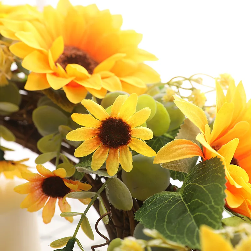 Deokey Artificial sunflower wreath Lintel decoration Home furnishings Living room decorations