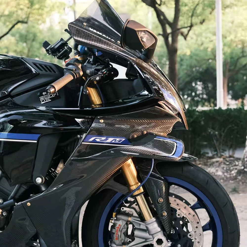 R1 Winglets spoiler for Yamaha YZF-R1 R1M 2020-2025 Front Fairing fixed wing Moto Parts High Quality ABS carbon small Wings