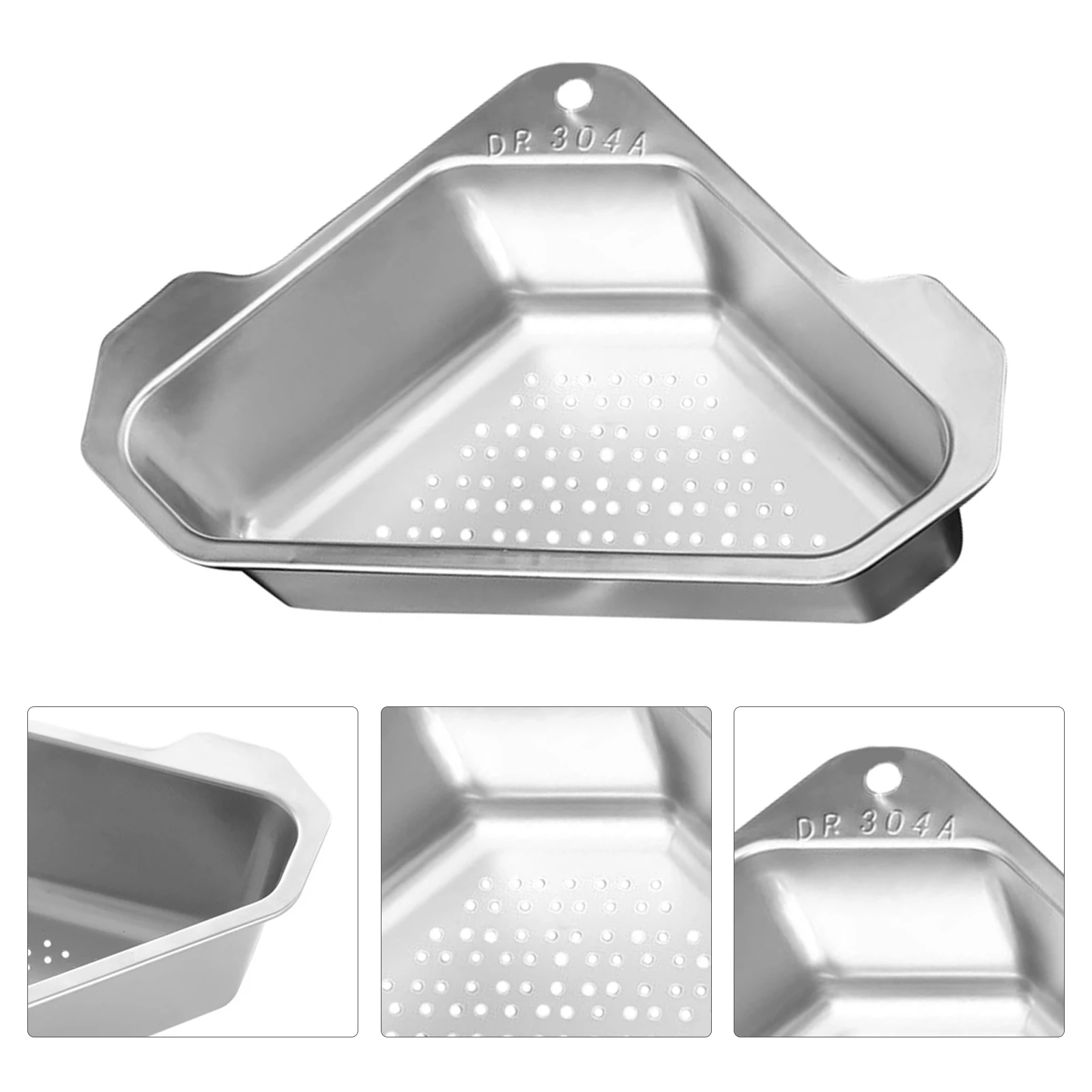 

Household Sink Drain Basket Stainless Steel Corner Strainer Kitchen Gadget Multifunctional Drying Rack Kitchen Sink Filter