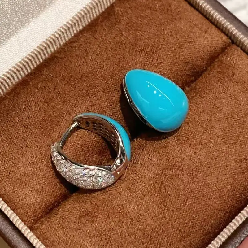 

Серьги-гвоздики ARIGAYA из стерлингового серебра 925 пробы с синими каплями воды, классический богемный дизайн, ювелирные украшения для женщин