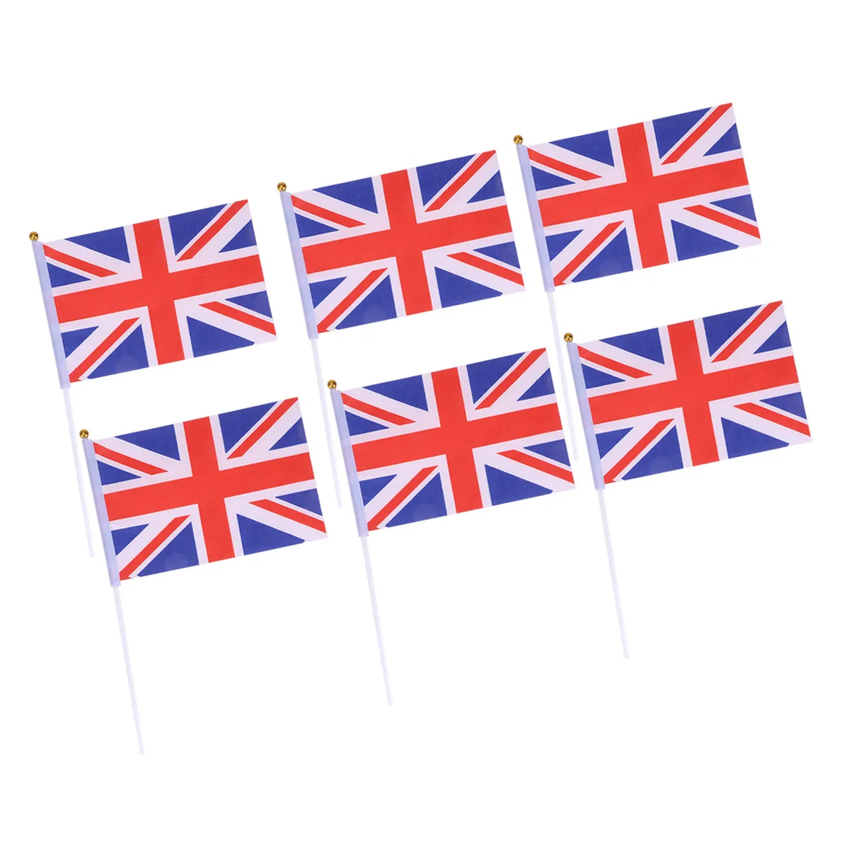 20Pcs Hand Held Small Uk Stick Flags Portable Lightweight Polyester Plastic Party Sports Clubs Classroom Decorations
