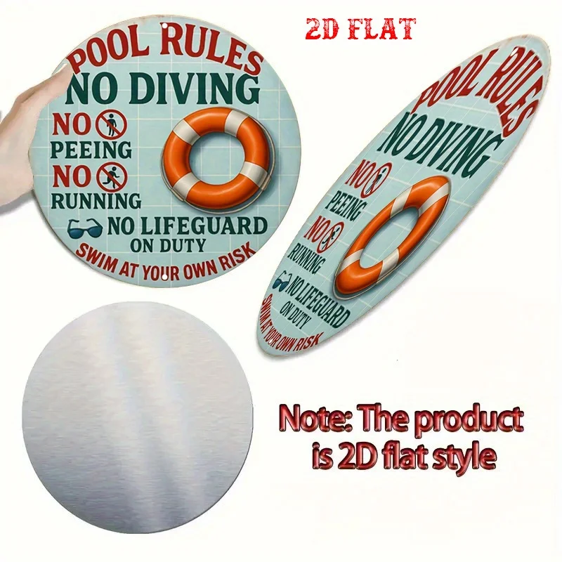 Circular Aluminum Sign, 7.87 Inches in Size, Featuring A Lifeguard Absent Warning and No Diving Message, Perfect for Safety