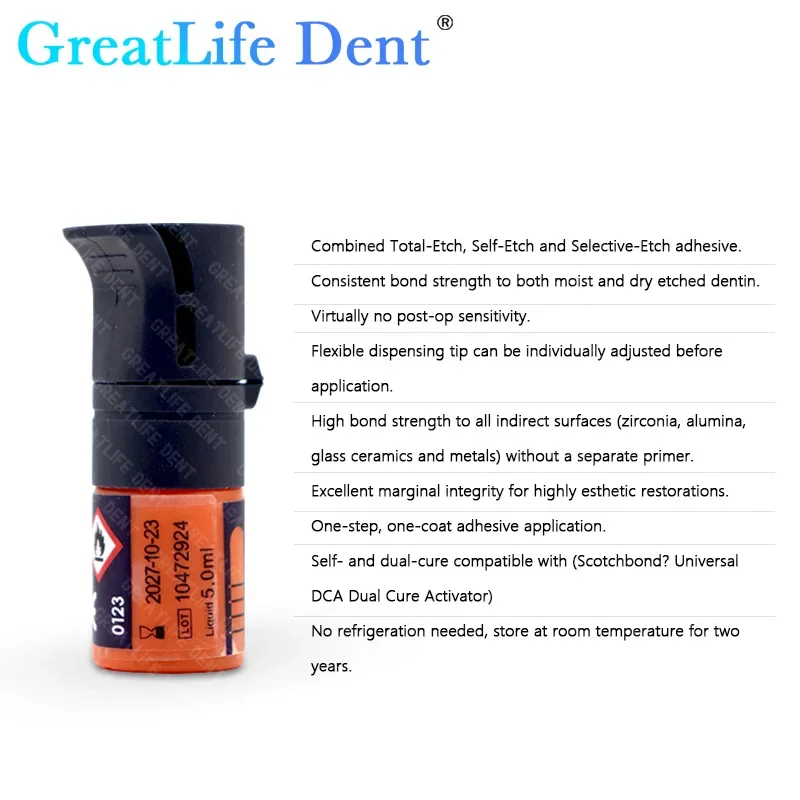 

GreatLife Dent 5 коробок/лот, стоматологический композитный ремонтный клей, 3MUV, отверждаемая смола, 8-е поколение, универсальный безкислотный скотчбонд