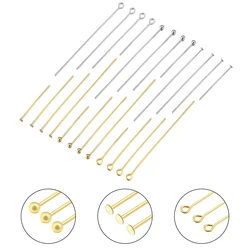 50-100Pcs Multisize Stainless Steel Flat Head Pins Eye Pins Plated Gold Ball Head Pin DIY Bracelet Earrings Jewelry Accessories