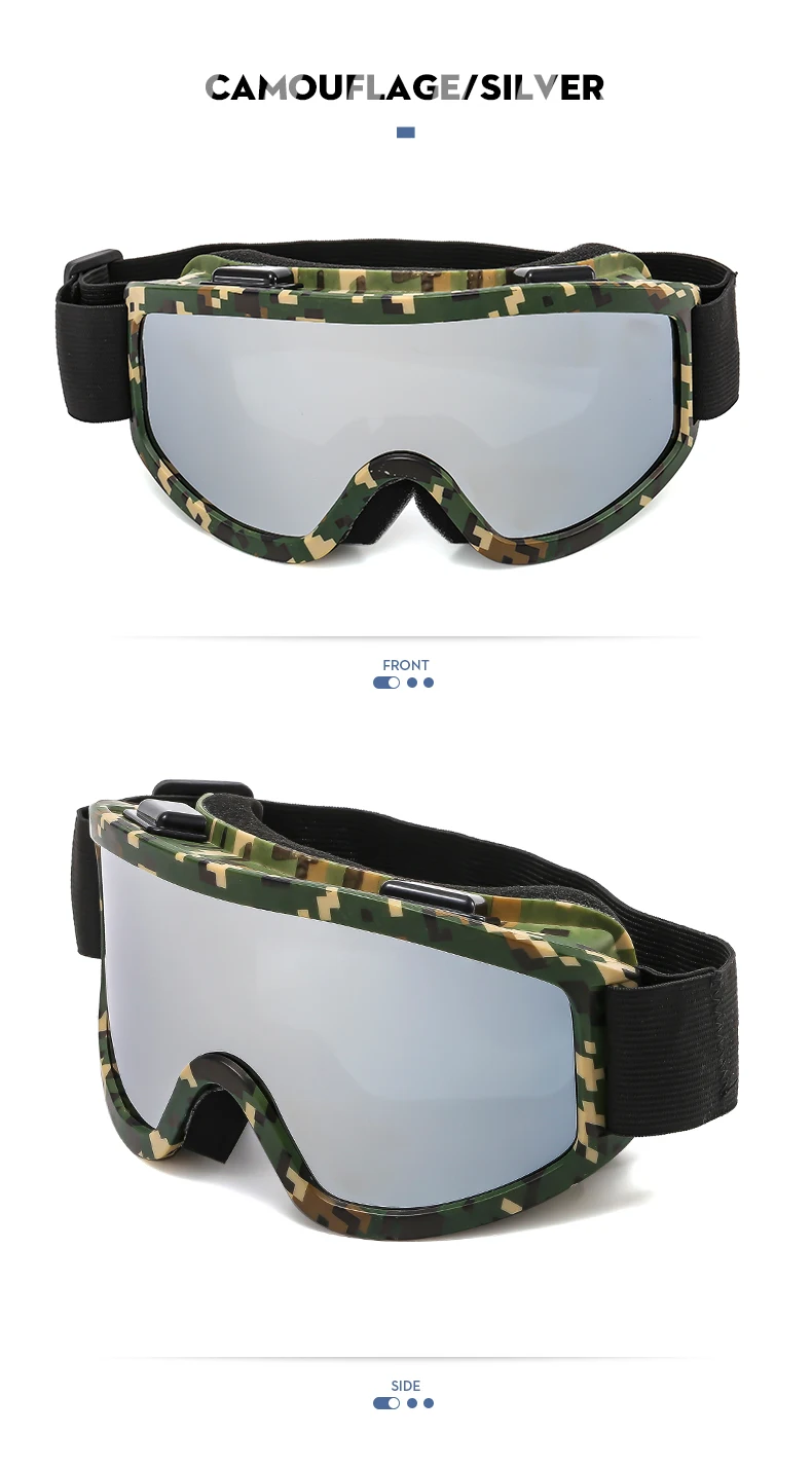 Große Skibrille mit farbigen Gläsern und stoßfesten, blendfreien Gläsern aus Schaumstoff für Outdoor-Sportarten, Snowboarden und Skifahren. – Detail 24